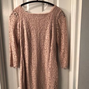 Adrianna Papell lace rose colored dress